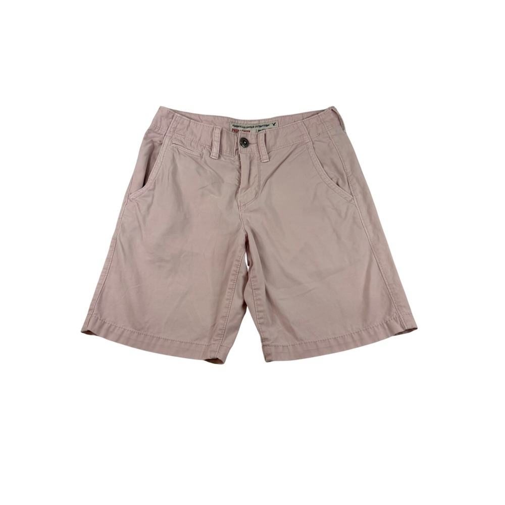 American Eagle Outfitters Mens 28 Prep Length Chino Shorts Light Pink Cotton